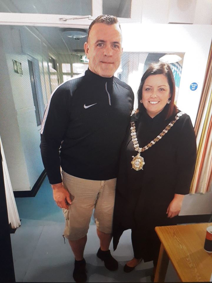 Lord mayor of Belfast Deirdre Hargey visiting Rosemount House